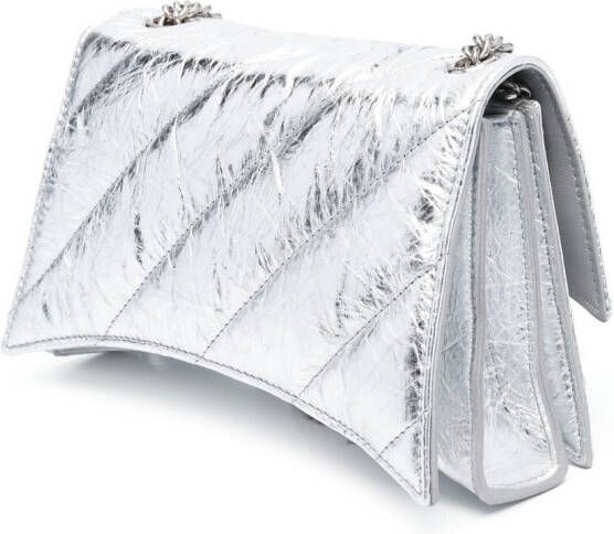 Balenciaga Crush XS schoudertas met kettingband Zilver