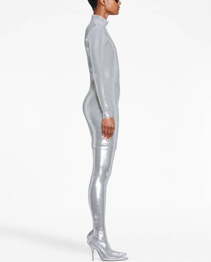 Balenciaga Midi-jurk verfraaid met kristallen Zilver
