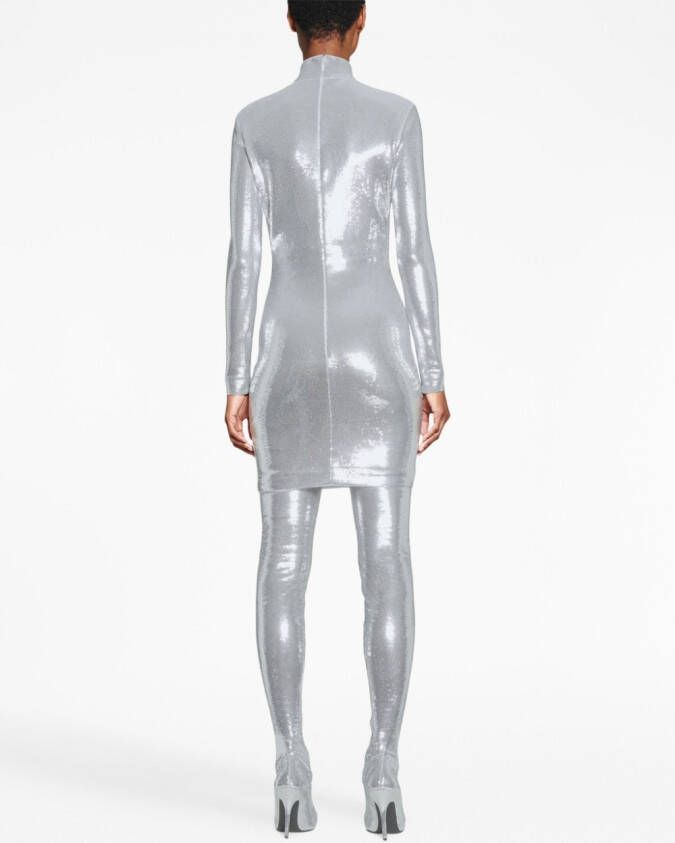 Balenciaga Midi-jurk verfraaid met kristallen Zilver