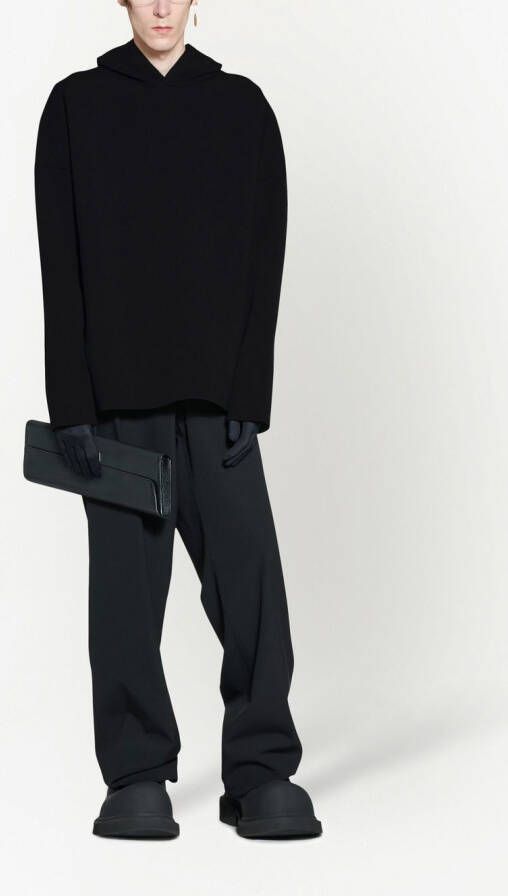 Balenciaga Gebreide hoodie Zwart
