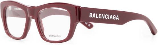 Balenciaga Eyewear Bril met rechthoekig montuur Rood