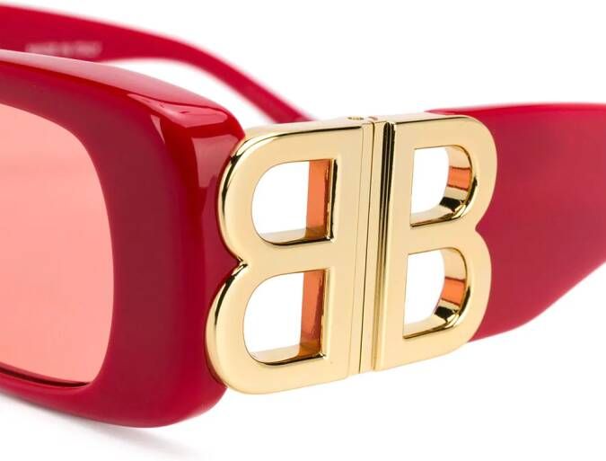 Balenciaga Eyewear Dynasty zonnebril met rechthoekig montuur Rood