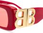 Balenciaga Eyewear Dynasty zonnebril met rechthoekig montuur Rood - Thumbnail 3