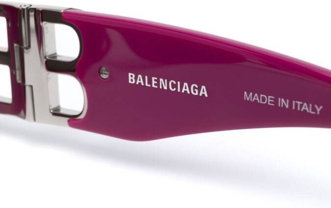 Balenciaga Eyewear Dynasty zonnebril met rechthoekig montuur Roze