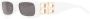 Balenciaga Eyewear Dynasty zonnebril met rechthoekig montuur Wit - Thumbnail 2