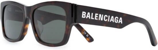 Balenciaga Eyewear Zonnebril met vierkant montuur Bruin