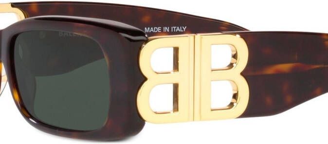 Balenciaga Eyewear Zonnebril met rechthoekig montuur Bruin