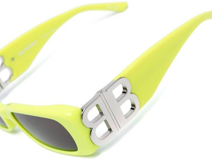 Balenciaga Eyewear Zonnebril met rechthoekig montuur Geel