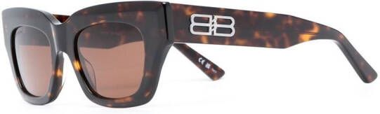 Balenciaga Eyewear Zonnebril met vierkant montuur Bruin