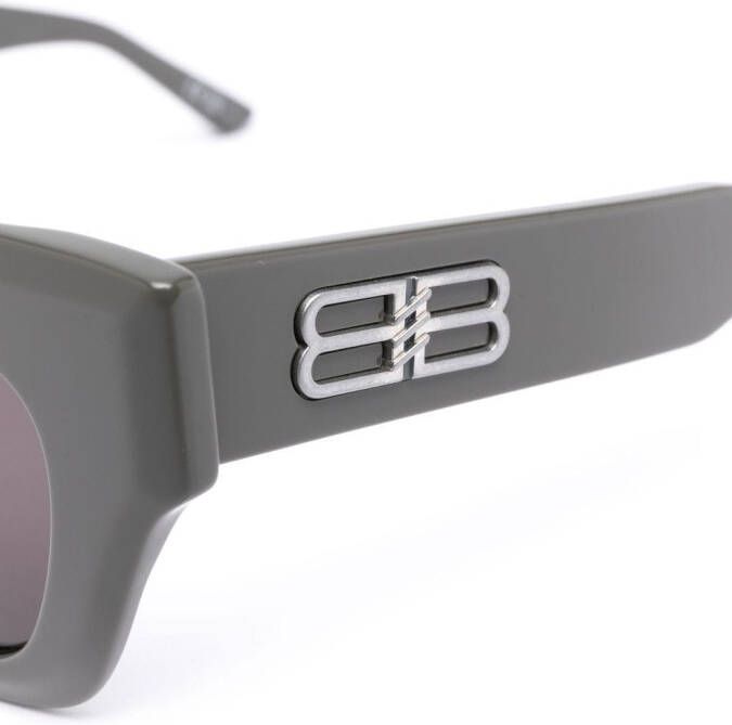 Balenciaga Eyewear Zonnebril met vierkant montuur Grijs