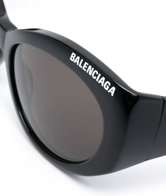 Balenciaga Eyewear Zonnebril met logoprint Bruin