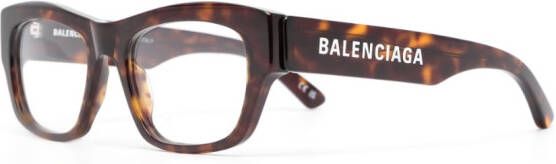 Balenciaga Eyewear Bril met rechthoekig montuur Bruin