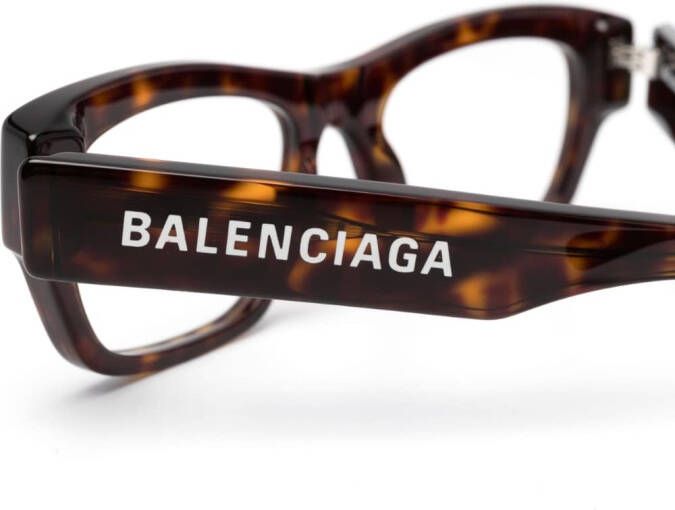 Balenciaga Eyewear Bril met rechthoekig montuur Bruin