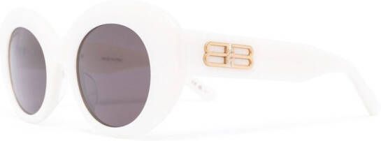 Balenciaga Eyewear Zonnebril met oversized rond montuur Wit