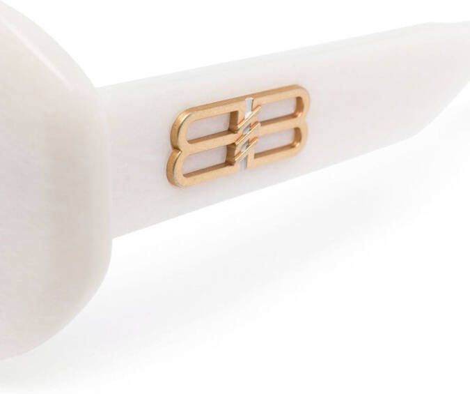 Balenciaga Eyewear Zonnebril met oversized rond montuur Wit