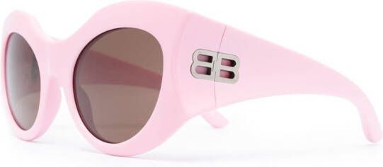 Balenciaga Eyewear Zonnebril met logoplakkaat Roze