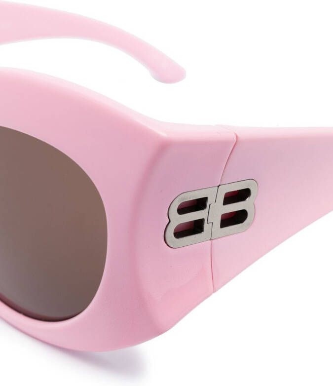 Balenciaga Eyewear Zonnebril met logoplakkaat Roze