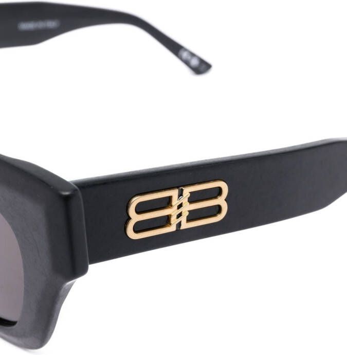 Balenciaga Eyewear Zonnebril met logoplakkaat Zwart