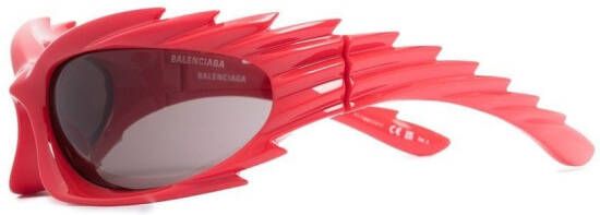 Balenciaga Eyewear Zonnebril met geometrisch montuur Rood