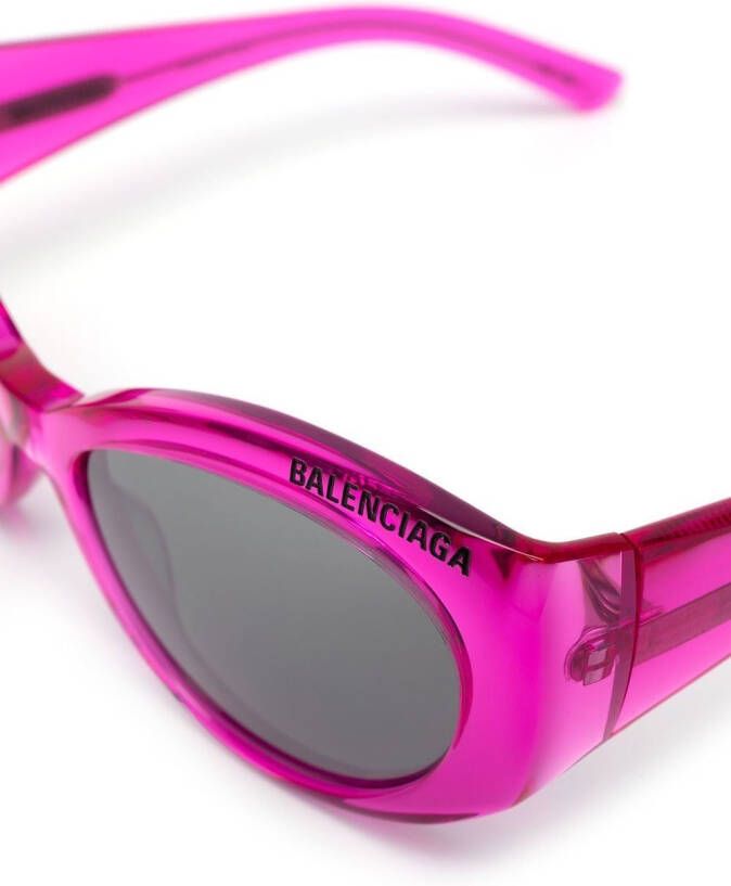 Balenciaga Eyewear Zonnebril met logo reliëf Roze