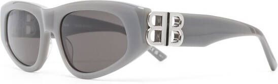 Balenciaga Eyewear Zonnebril met logoplakkaat Grijs