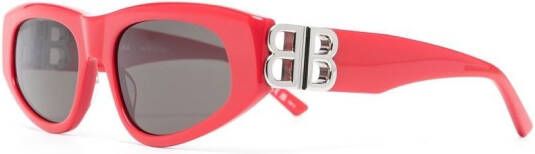 Balenciaga Eyewear Zonnebril met logoplakkaat Rood