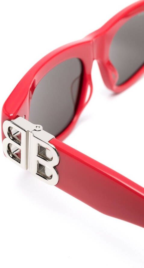 Balenciaga Eyewear Zonnebril met logoplakkaat Rood