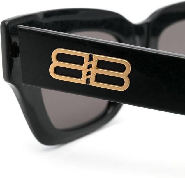 Balenciaga Eyewear Zonnebril met logoplakkaat Zwart