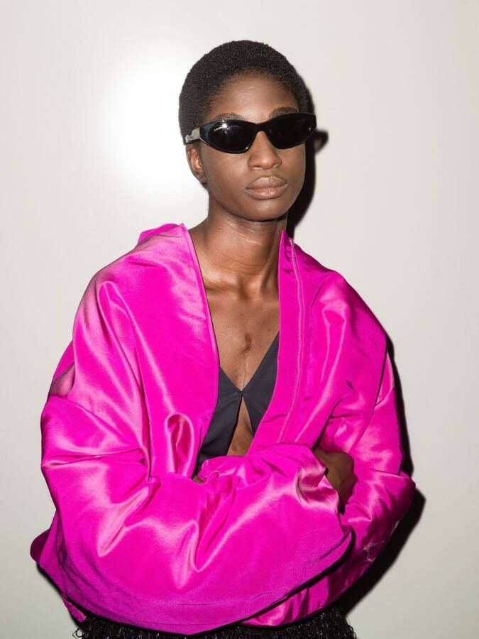 Balenciaga Eyewear Zonnebril met logoprint Zwart