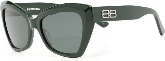 Balenciaga Eyewear Zonnebril met monogram plakkaat Groen