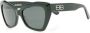 Balenciaga Eyewear Zonnebril met monogram plakkaat Groen - Thumbnail 2