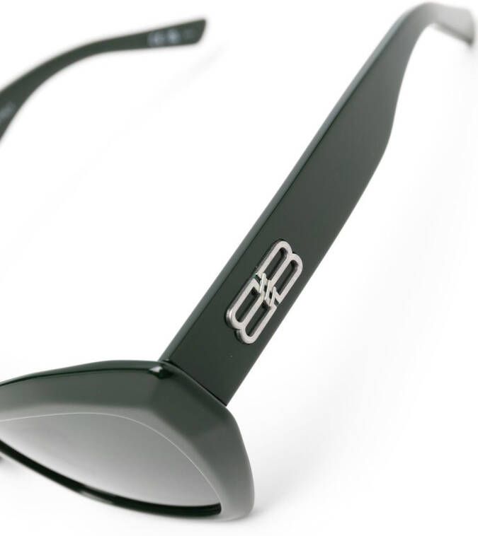 Balenciaga Eyewear Zonnebril met monogram plakkaat Groen