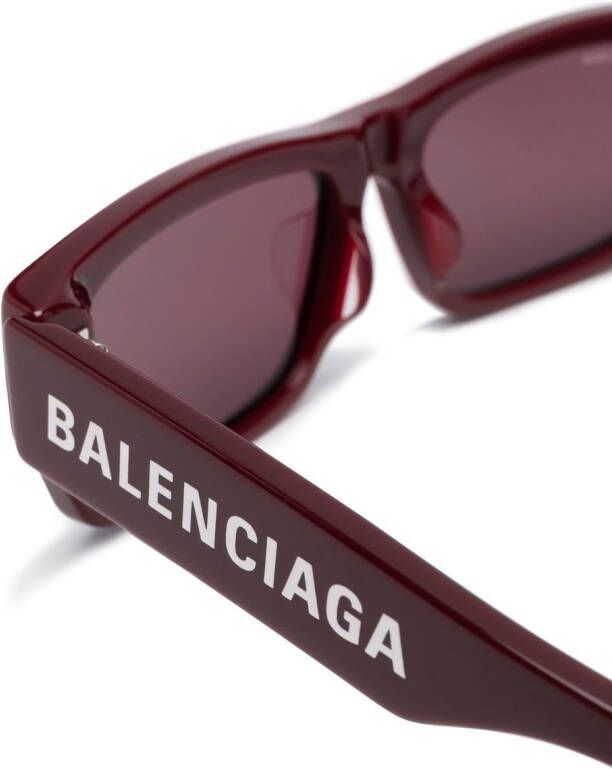 Balenciaga Eyewear Zonnebril met rechthoekig montuur Rood