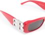 Balenciaga Eyewear Zonnebril met rechthoekig montuur Rood - Thumbnail 3