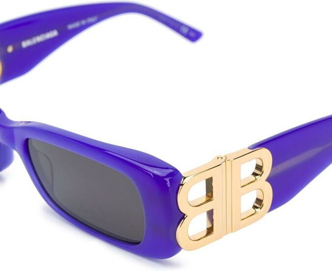 Balenciaga Eyewear Zonnebril met rechthoekige montuur Blauw