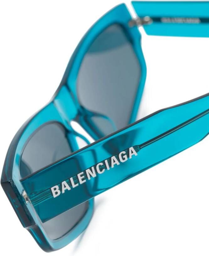 Balenciaga Eyewear Zonnebril met vierkant montuur Blauw