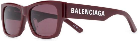 Balenciaga Eyewear Zonnebril met vierkant montuur Rood
