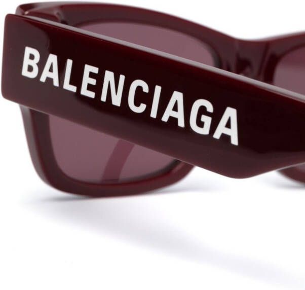 Balenciaga Eyewear Zonnebril met vierkant montuur Rood