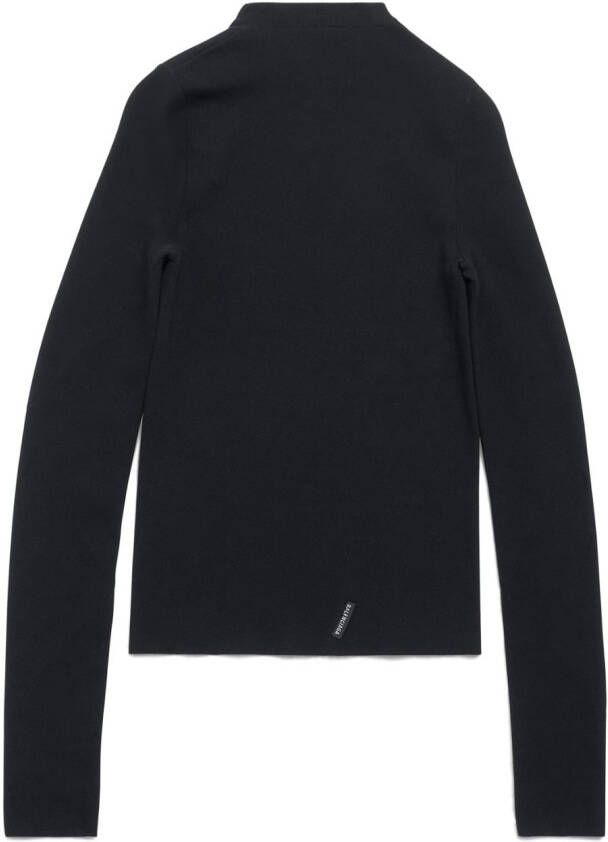 Balenciaga Fijngeribbelde trui Zwart