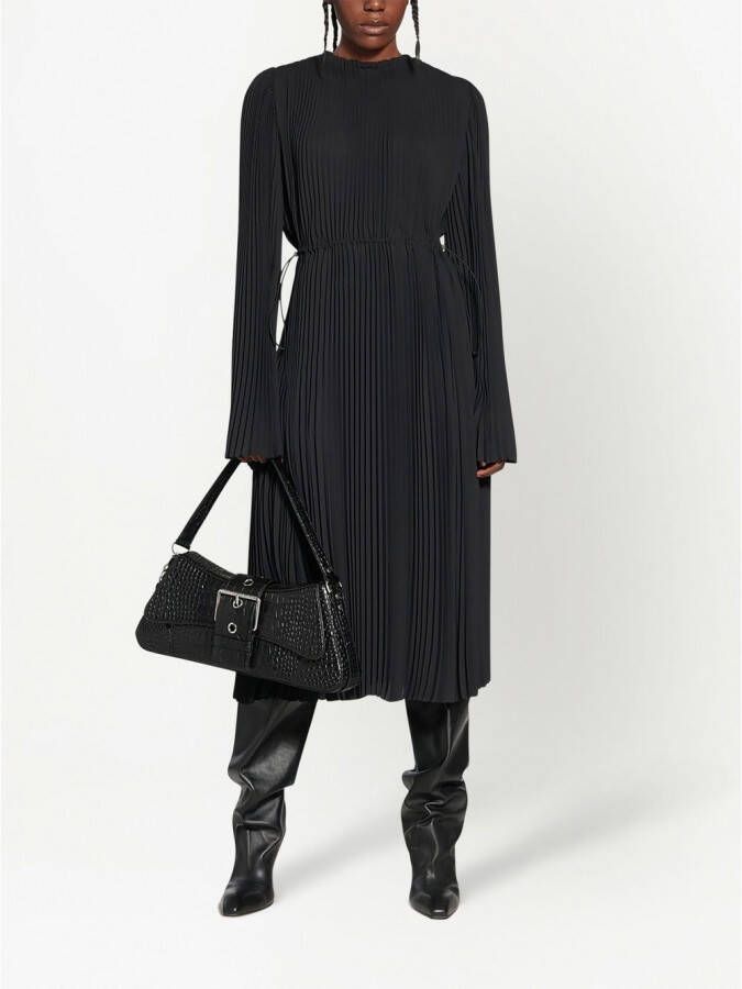 Balenciaga Geplooide midi-jurk Zwart