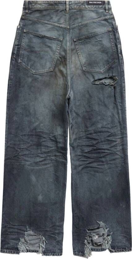 Balenciaga Gerafelde jeans Blauw