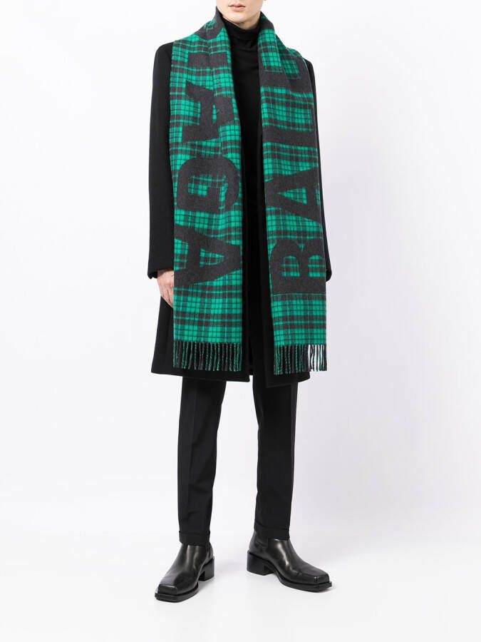 Balenciaga Geruite sjaal Groen
