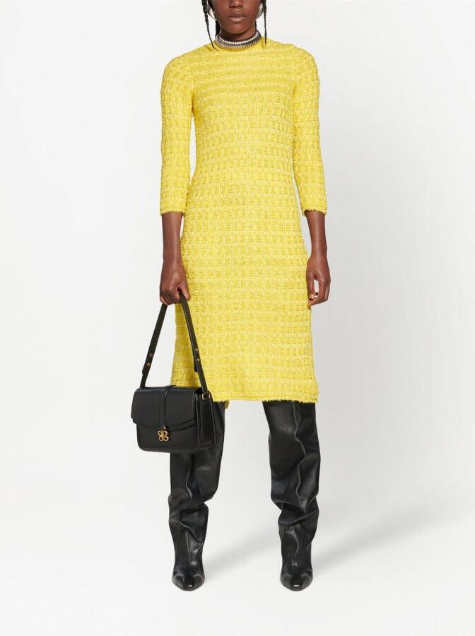 Balenciaga Geweven kokerjurk Geel