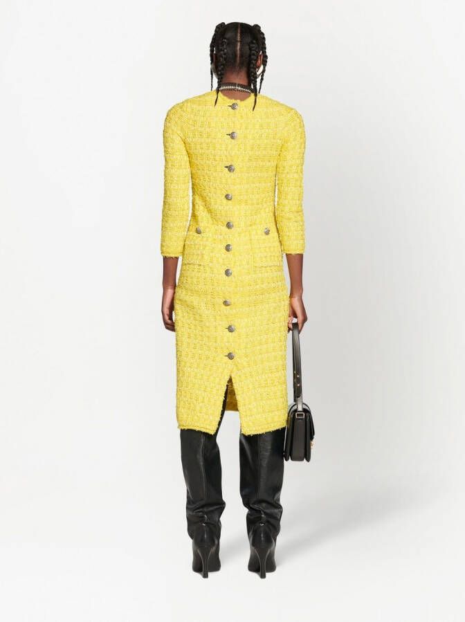 Balenciaga Geweven kokerjurk Geel
