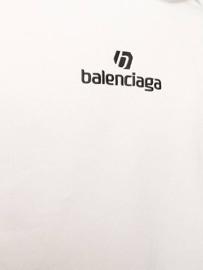 Balenciaga Hoodie met geborduurd logo Beige