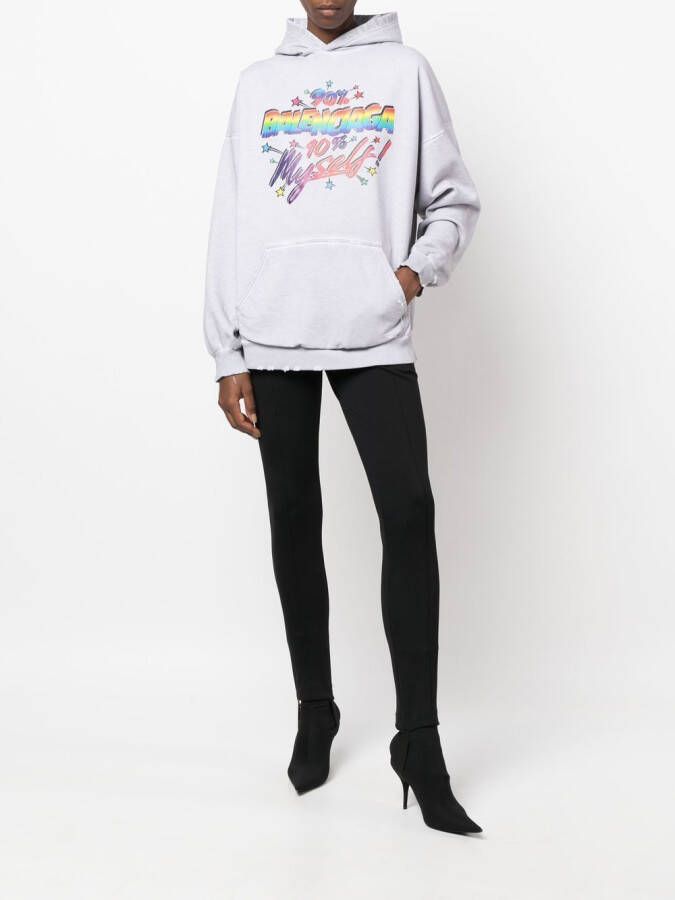 Balenciaga Hoodie met logoprint Grijs