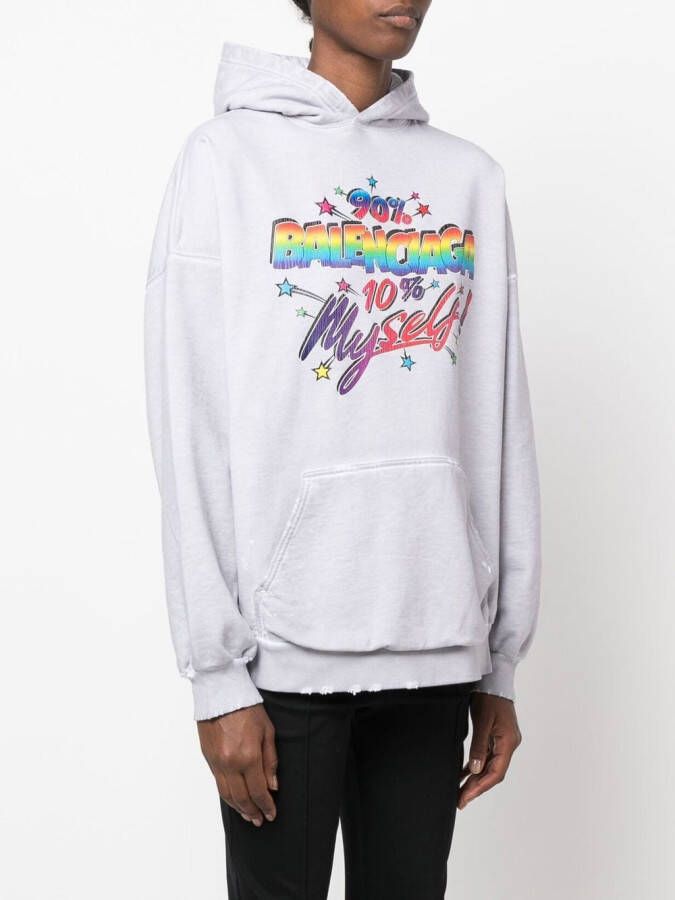 Balenciaga Hoodie met logoprint Grijs