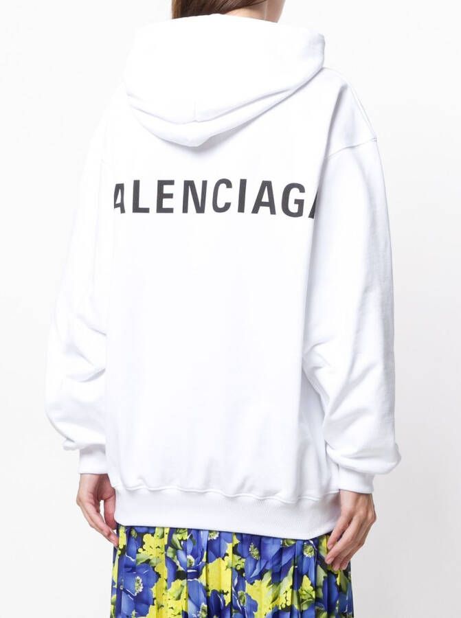 Balenciaga hoodie met logo Wit