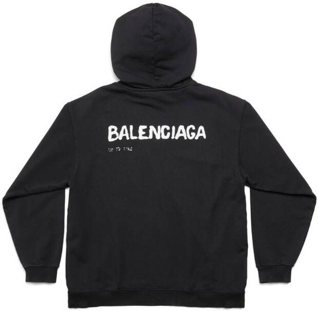 Balenciaga Hoodie met logo Zwart
