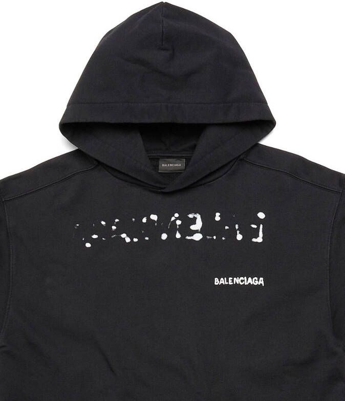 Balenciaga Hoodie met logo Zwart